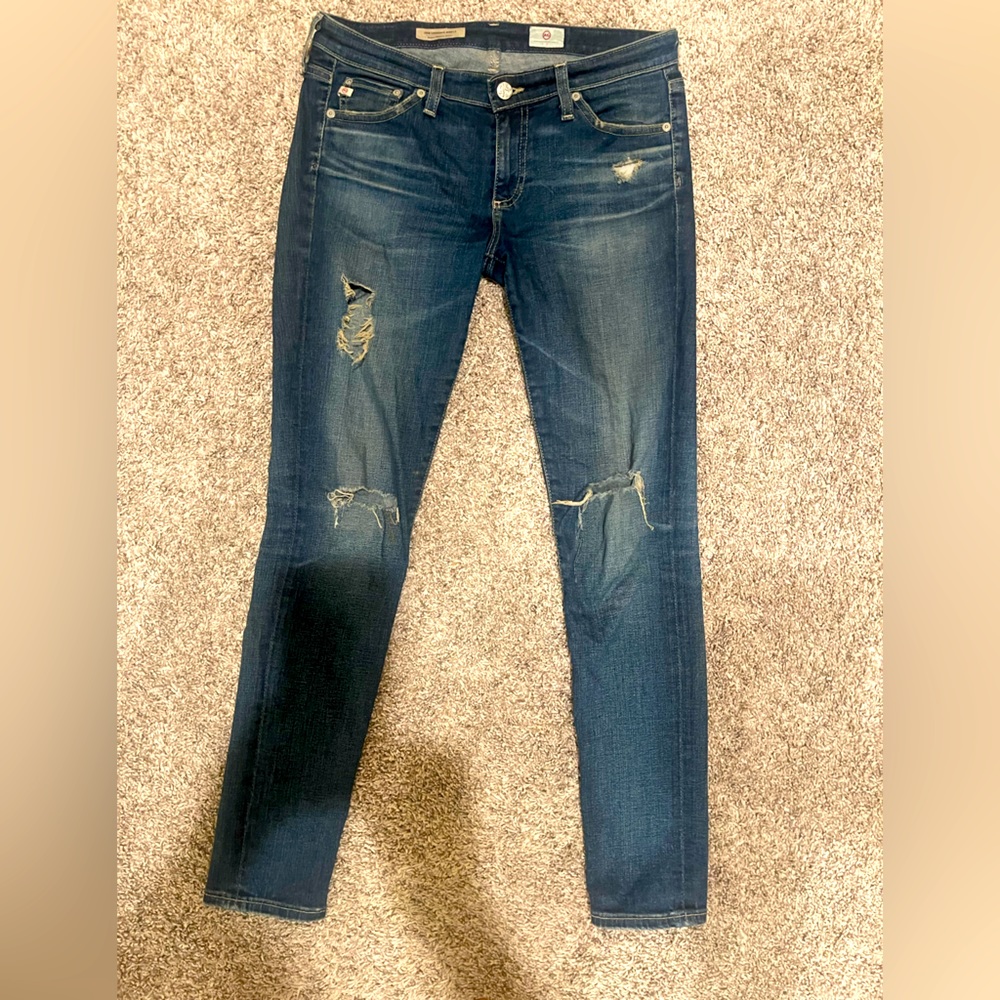 AG the legging ankle fray distressed jeans
